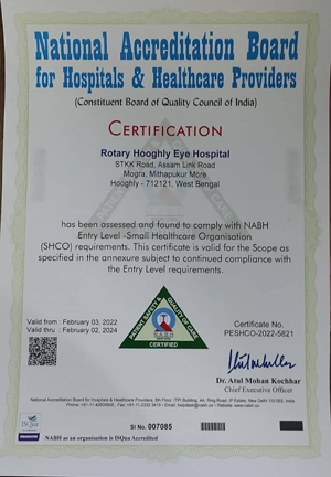 Rotary Hooghly Eye Hospital Nabh Certified